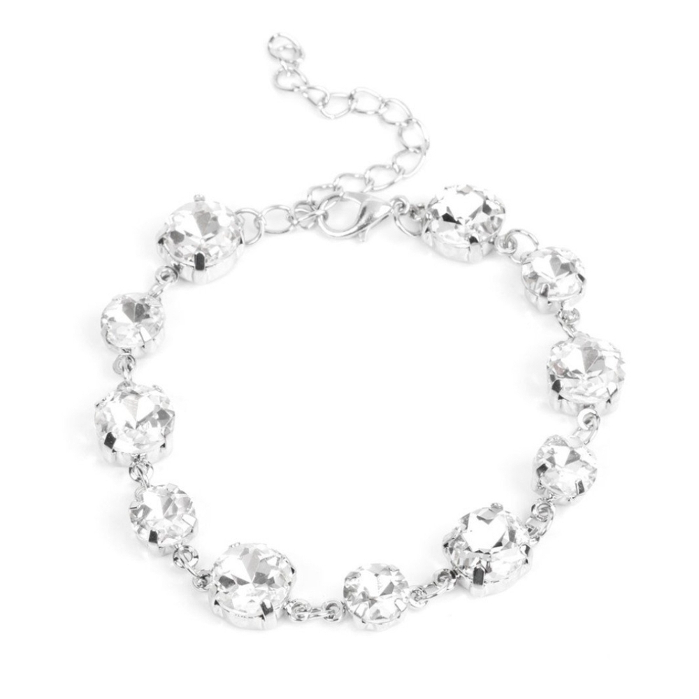 Paparazzi Silver White Crystal Bracelet Bippity Boppity Bling Fashion Jewelry
